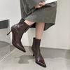 Autumn Winter Women Slim Ankle Boots Fashion Elegant Pointed Toe Shoes Thin High Heel Women's Morder Short Booties