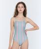Lupeulupeu [Milky Stripe_Green Pig] One-Piece Swimsuit
