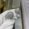 Hot Brand Vintage Full Diamond Women's Rings Luxury Jewelry For Women Water Drop Designer Rings Fashion Pure 925 Silver Rings