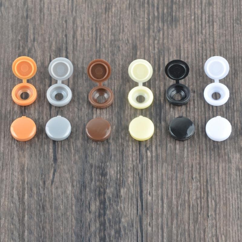 36pcs Foldable Snap Protective Cover Hardware Screw Cover M6 Screw Decorative Covers for Furniture
