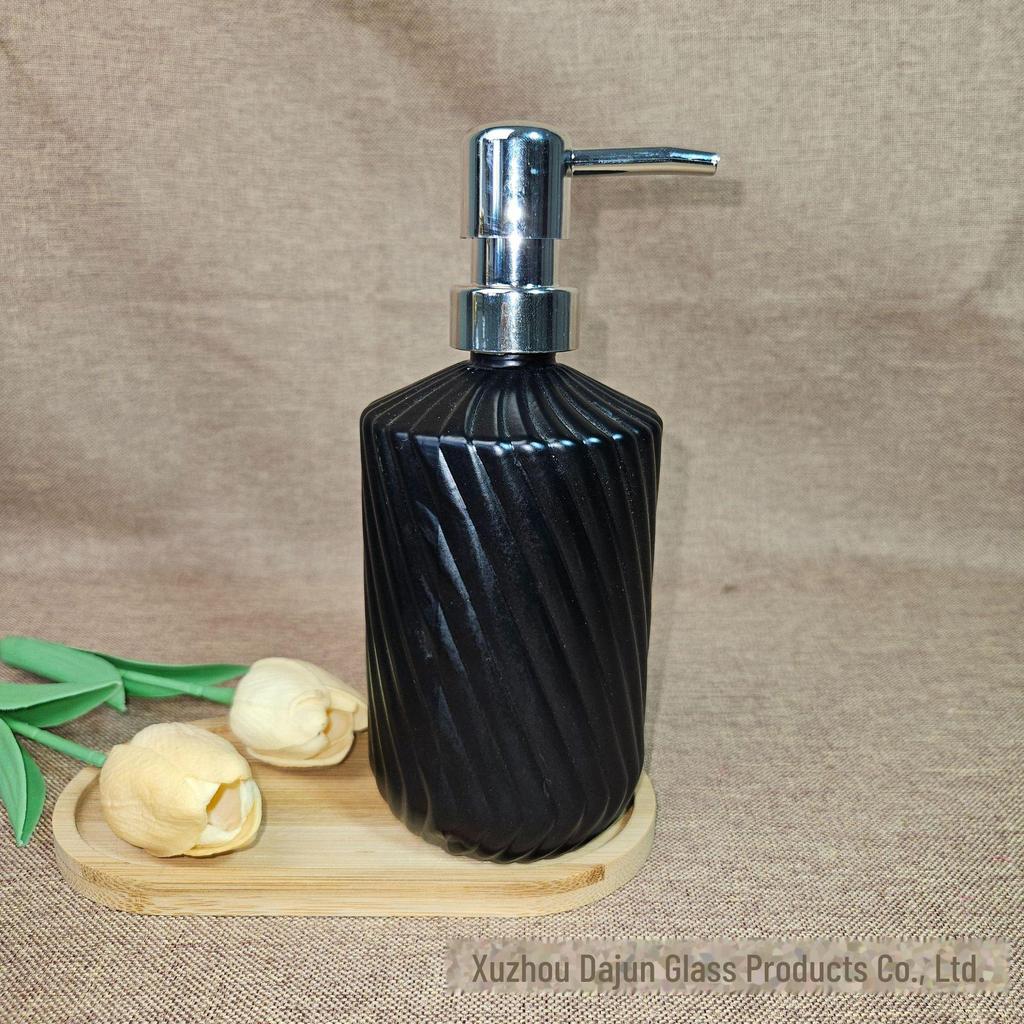 Duschgel- und Shampoo-Spenderflasche aus Twill-Glas, einteilig