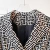 2025 European & American Celebrity Women's Slim Fit Double-Breasted Geometric Jacquard Suit Jacket with Lion Buttons.