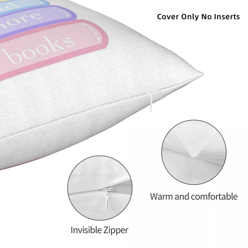 Read More Books Bunny Flower Pillowcase Polyester Linen Velvet Creative Zip Decorative Pillow Case Home Cushion Cover 45X45