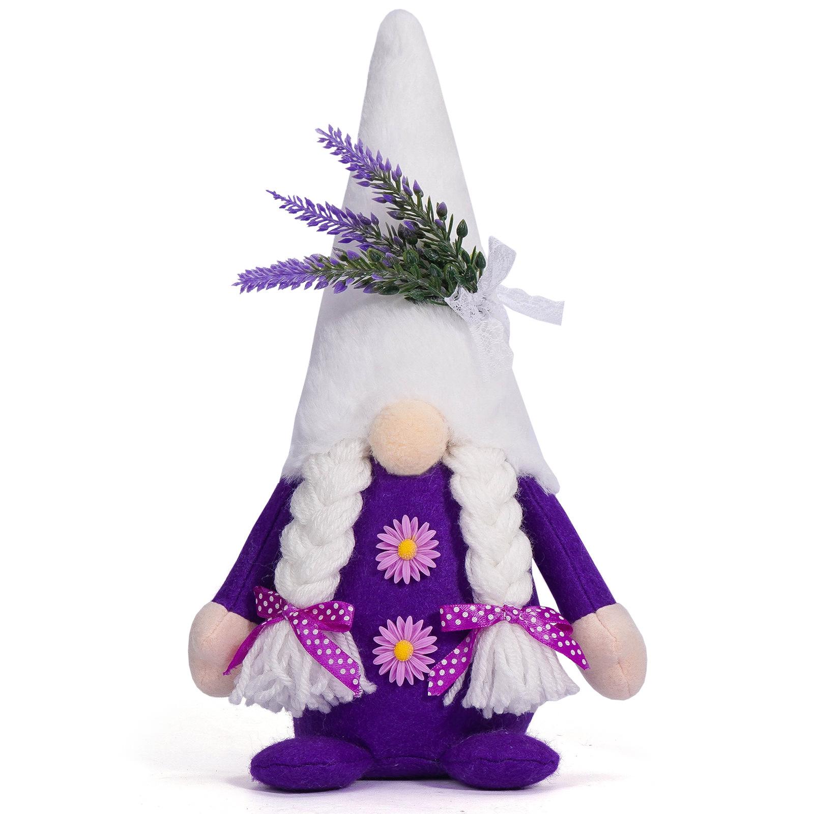 Spring Lavender Gnome Faceless Doll Ornament