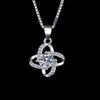 Korean Style White Gold Plated Zirconium Pendant Necklace
