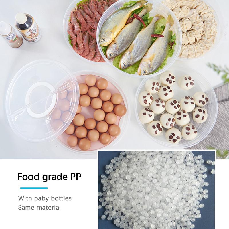 Kitchen Storage Box Refrigerator Organizer Transparent Food Containers Tray For Fruits Vegetables Meat Cake Pizza