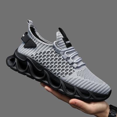 Scarpe da jogging estive in rete, traspiranti, con lacci, da allenamento, ammortizzanti, comode, nuove, casual, da uomo