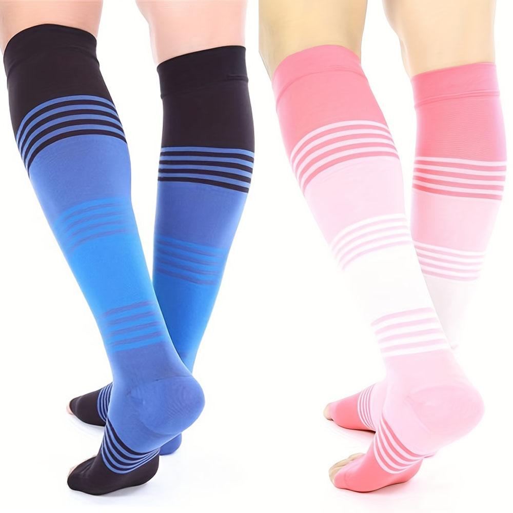 A Pair of Women'S Knee-High Compression Socks Made of Multifunctional Nylon for Fitness, Sports, And Sleep