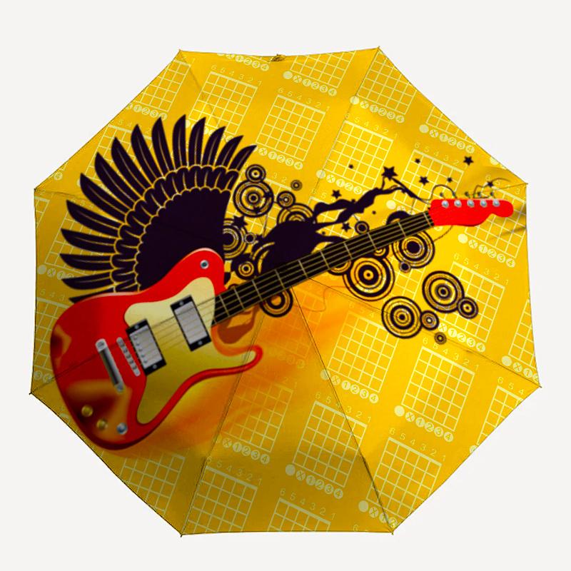 Electric Guitar umbrella, Portable 3 Fold Compact Umbrella for Men & Women,S136