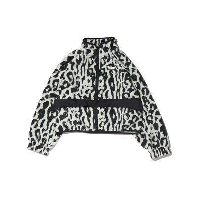 Sportswear Sherpa Animal Print Fleece Collar Jacket Women Tops Smoky-Grey CU6592-070