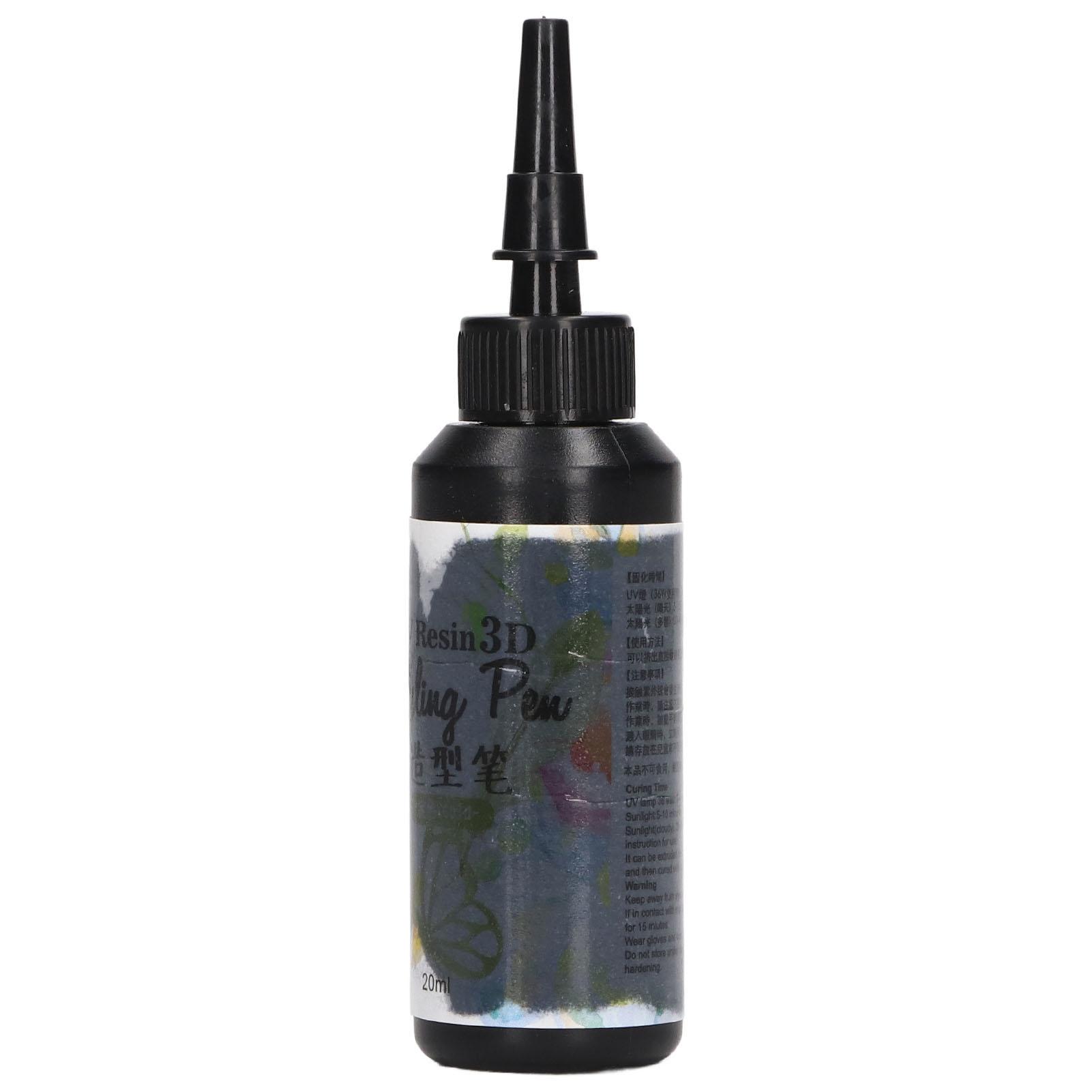 УФ-смола для укладки, 20 мл, быстросохнущая 3D УФ-смола, уникальная форма ручки, контурная смола для ногтей золотой
