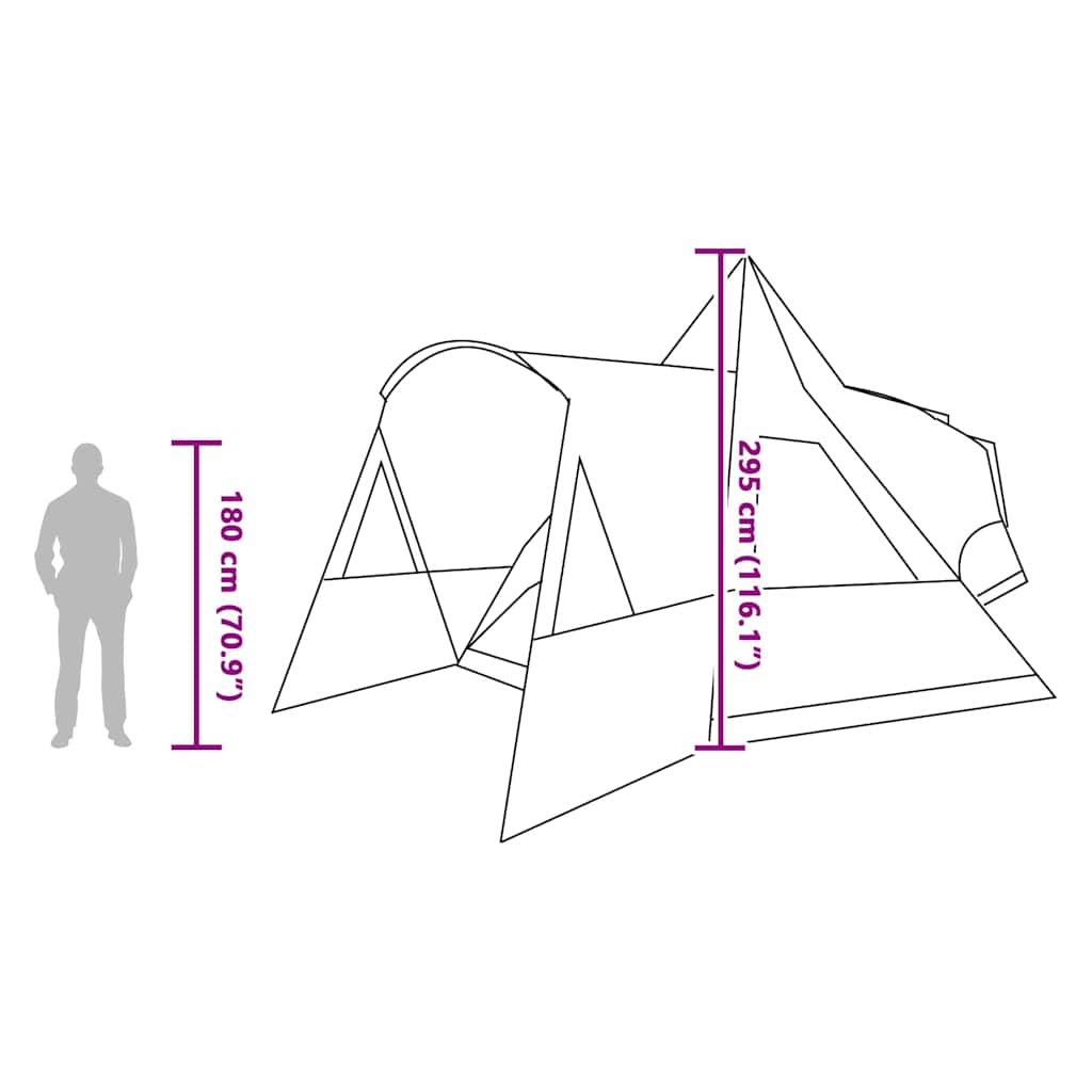 Teepee Tent for 8 Persons Gray and Orange 720 x 465 x 295 cm