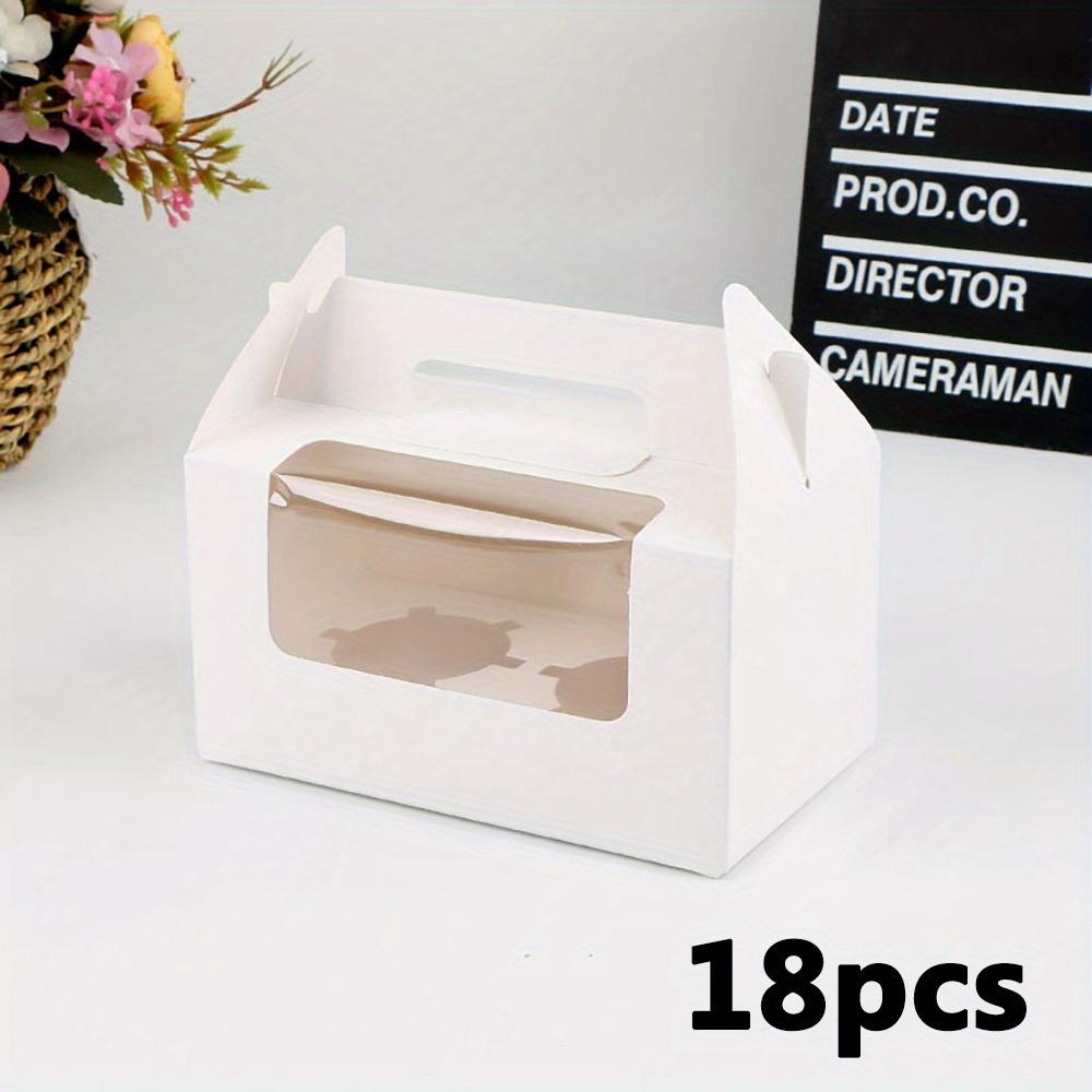 

18 шт. коробок для тортов, герметичная коробка для тортов с ручкой на крышке и прозрачным окном, подарочная упаковочная коробка, портативная герметичная коробка для тортов для домашней кухни и пекарни 18pcs белый