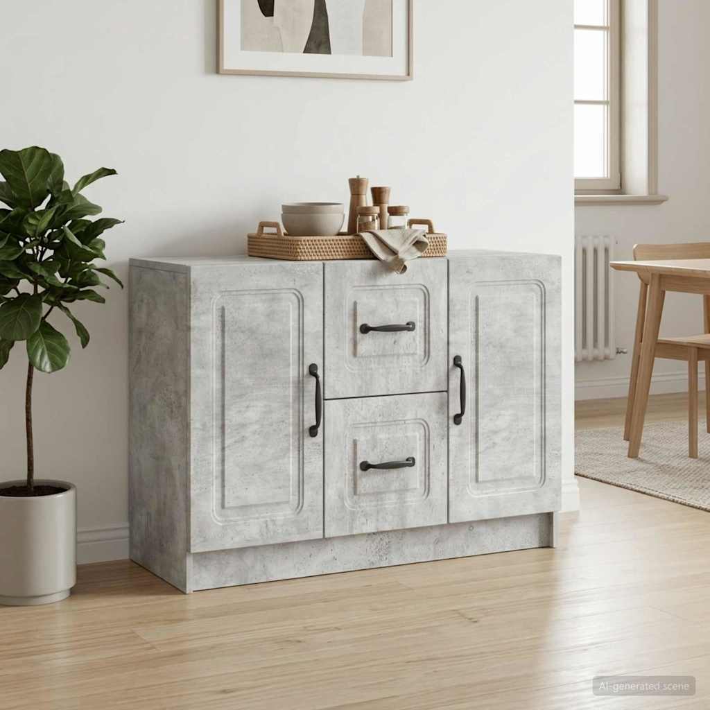 Sideboard Concrete Grey 89 x 34.5 x 57 cm Particleboard