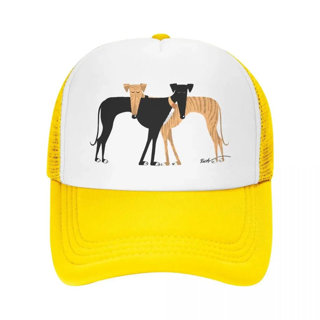 Custom Greyhound Dog Trucker Hat Unisex Women Adjustable Unisex Head Rest Brindle Hound Baseball Cap Spring Dad Hat