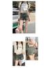 Women's Trendy Denim Hot Pants - Tight Hip-Wrapping, Casual Straight-Leg Shorts for Spring & Summer.