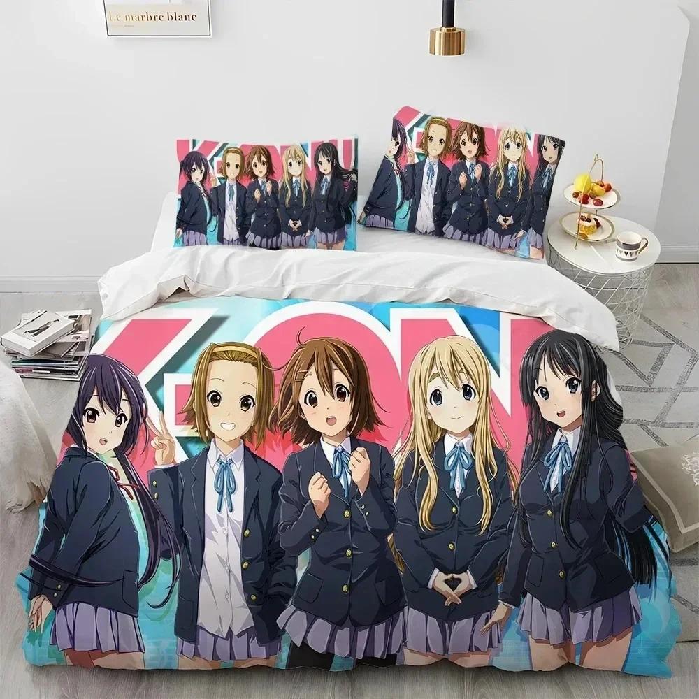TOP 3D Print  K-ON Cute Kawaii Girl Bedding Set Duvet Cover Quilt Cover Pillowcase Comforter king Queen Size Boys Adult