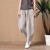 Women's Pants Summer Nine Points Loose Thin Tight Waist Wide Leg Pants Retro Slim Casual Pants