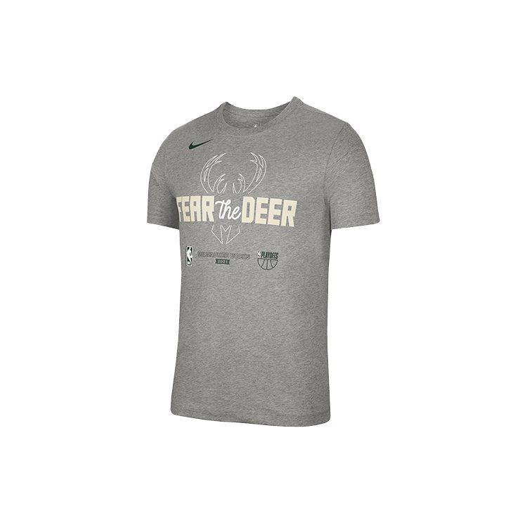 Nike T Shirts Men's Gray Crew Neck Moderate Straight Fit DR0090-063