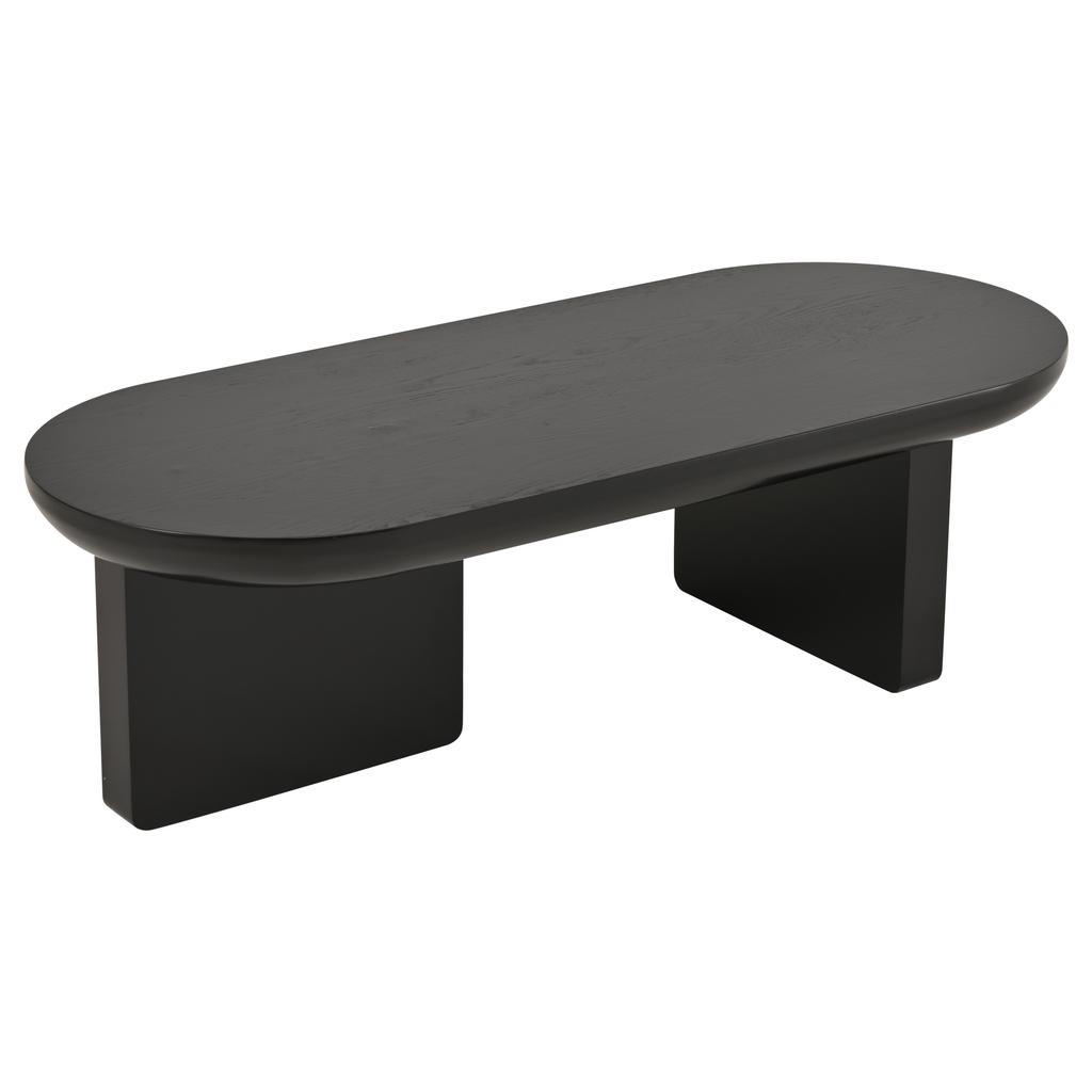 N625P300081S) 119.7*49.8*35.5 cm Black Modern Minimalist Coffee Table, Spray-Painted Living Room Table, Oval, MDF