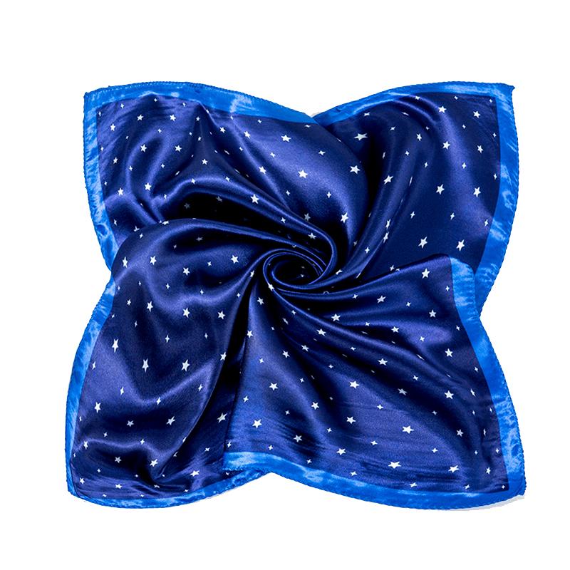 1 Peça Bandana Comissários de Bordo 50x50CM Moda Poliéster Elegante Lenços Quadrados Hijab Femininos