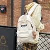 Schoolbag Hong Kong style ins tide brand backpack for men and women large capacity Japanese simple literary canvas student schoolbag trend backpack