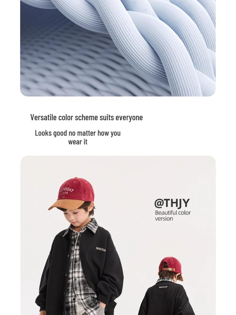 Märchenhafte Erinnerung Jungen Frühling & Herbst Koreanischer Stil Lässige Patchwork Faux Zweiteiler Jacke