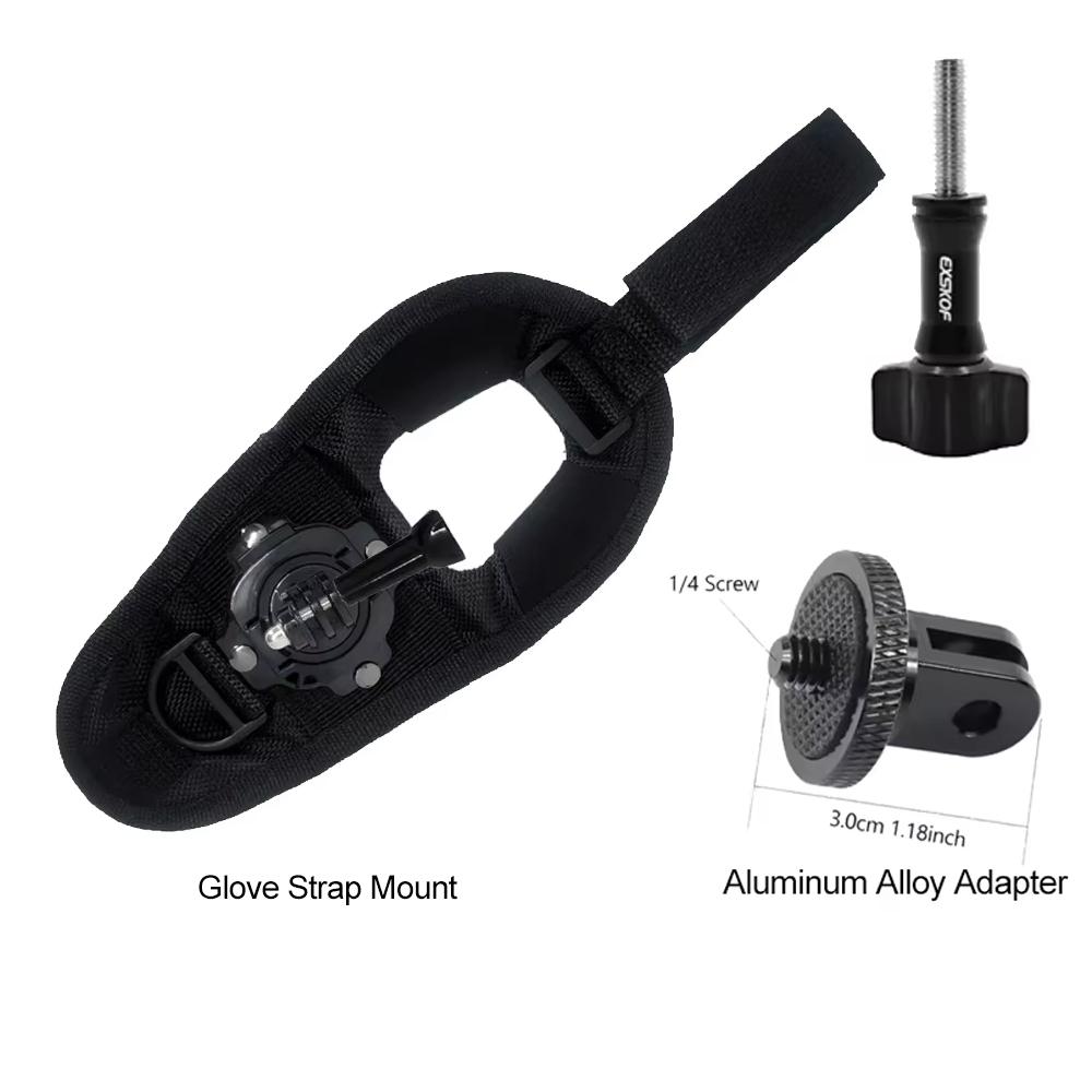 Glove Wrist Strap Mount 360° Rotatable for GoPro Hero 13 12 11 10 9, Adjustable Palm Hand Holder for Action Camera POV Vlogging