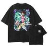 2026 sommer Dandadan Momo Ayase Overnaturlig Vasket Anime Bomuld T-shirt Harajuku Streetwear Oversized Kortærmet T-shirt