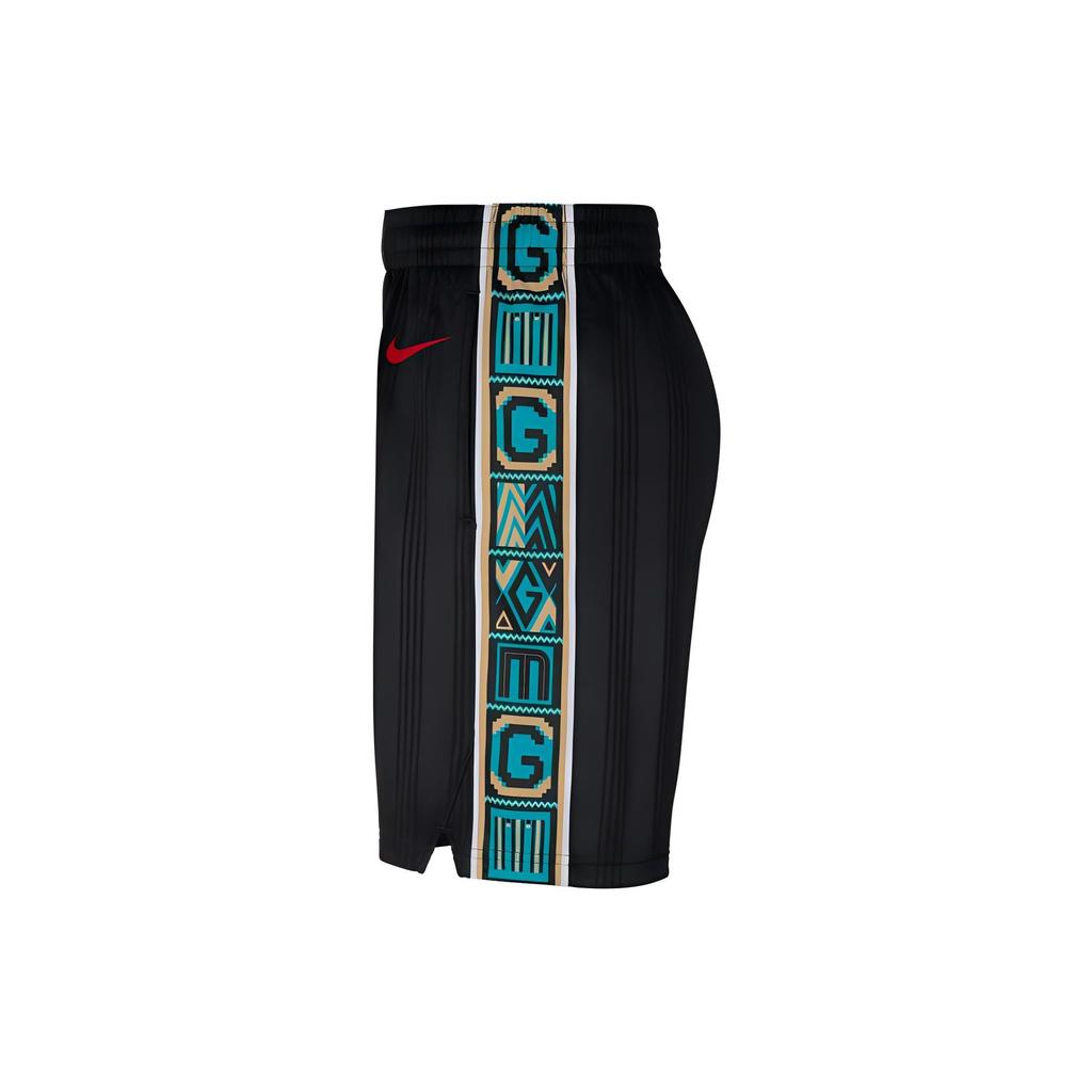 Nike Pantaloncini elasticizzati a gamba dritta con logo ricamato da uomo, neri, CN1977-010