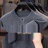 Men's Luxury 100% Cashmere Pullover - Skin-Friendly, Warm Base Layer with Button Collar for All Ages