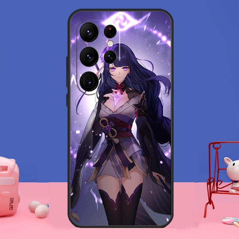 Genshin Impact Raiden Shogun Cover For Samsung Galaxy S24 S23 S22 S21 S20 FE Ultra Plus S8 S9 S10 Note 10 20 Ultra Case