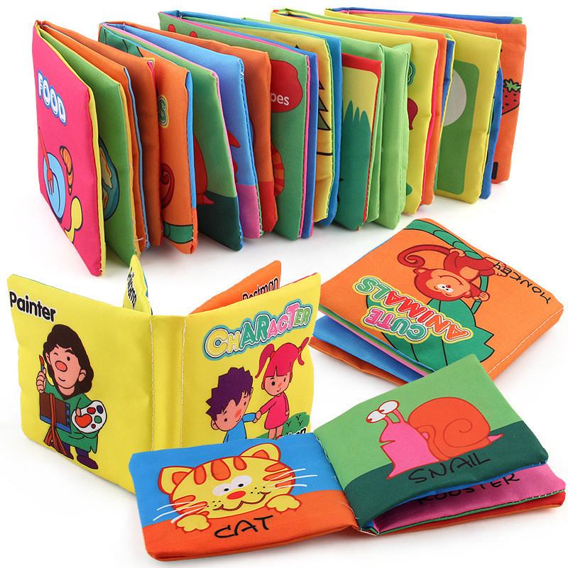 New Baby Soft Cloth Book Hand Book Early Education Toy Sound Paper Bag Packed