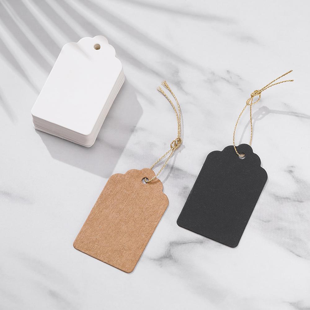100pcs/Lots Kraft Paper Gift Tags Blank Tags Writable Hang Tags for Price Tags Gifts Jewelry Display Packaging