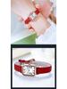 Gedi Retro Small Square Dial Ladies Waterproof Leather Strap Quartz Watch