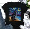 Black German Shepherd Starry NighT-Shirt: Dog Lover Gift