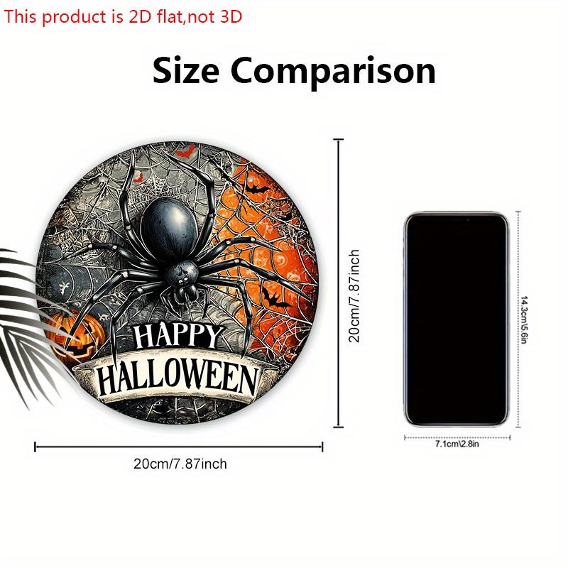 Happy Halloween Wooden Sign with Black Spider Pattern - Unique Figurine Ornaments - Ideal for Front Door, Yard, Porch, Room Decor