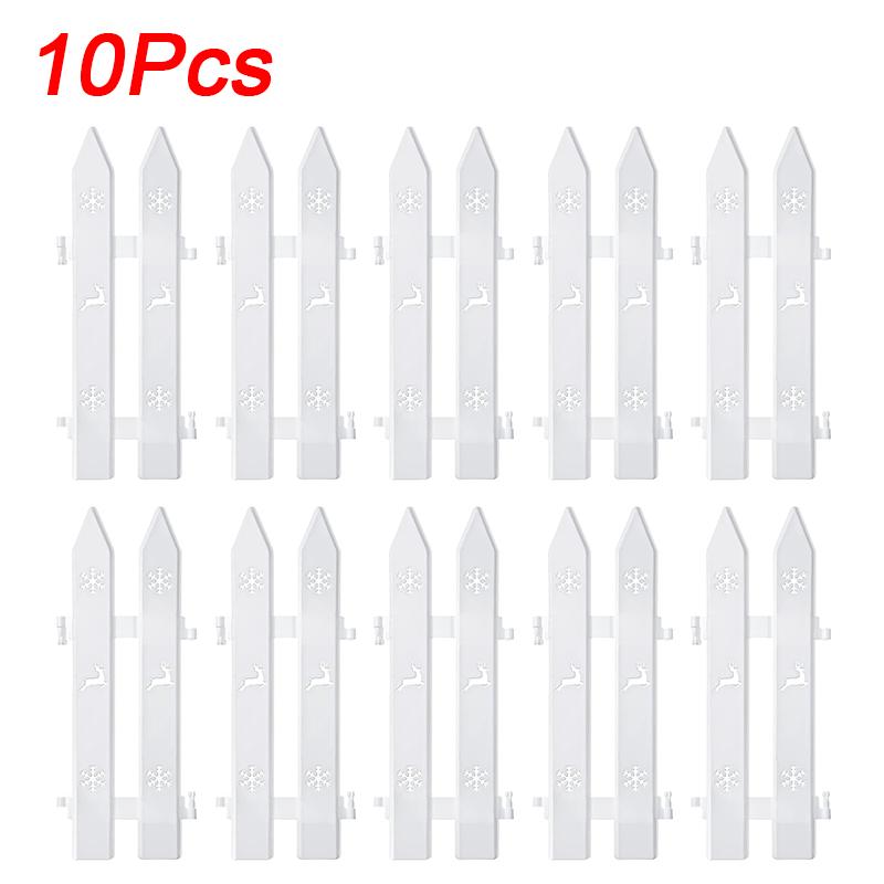 

1 комплект ПВХ Барьер Белый Забор Украшения Прочный Ажурный Праздничный Ограждение Зима Рождественская Елка Праздник 30x10см 10pcs