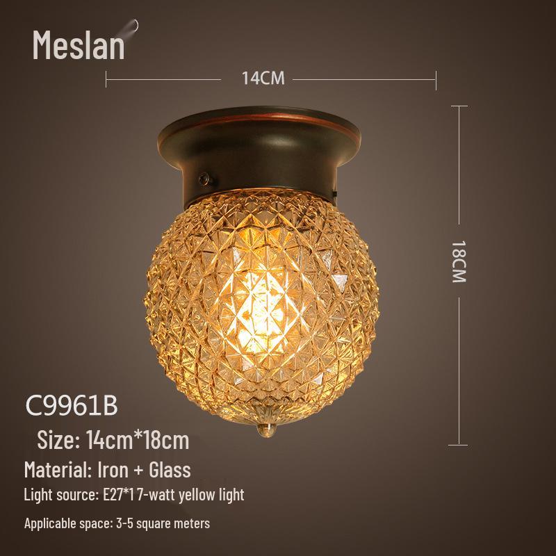 American Retro Industrial Ceiling Light for Bedroom, Dining Room, Balcony, Corridor, Aisle, and Entrance