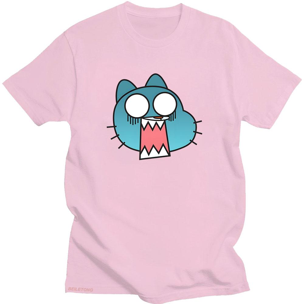 Gumball T-shirt Cartoon Print Harajuku Kawaii Casual Tee-shirt Short Sleeve Cotton O-neck Tshirt Vintage Cute Clothing