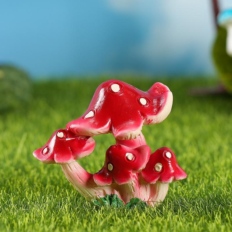 Simulated Mushroom Ornament Cute Mushroom Micro Landscape Decoration Gardening Decoration Resin Craft Bonsai DlY Plant Ornament