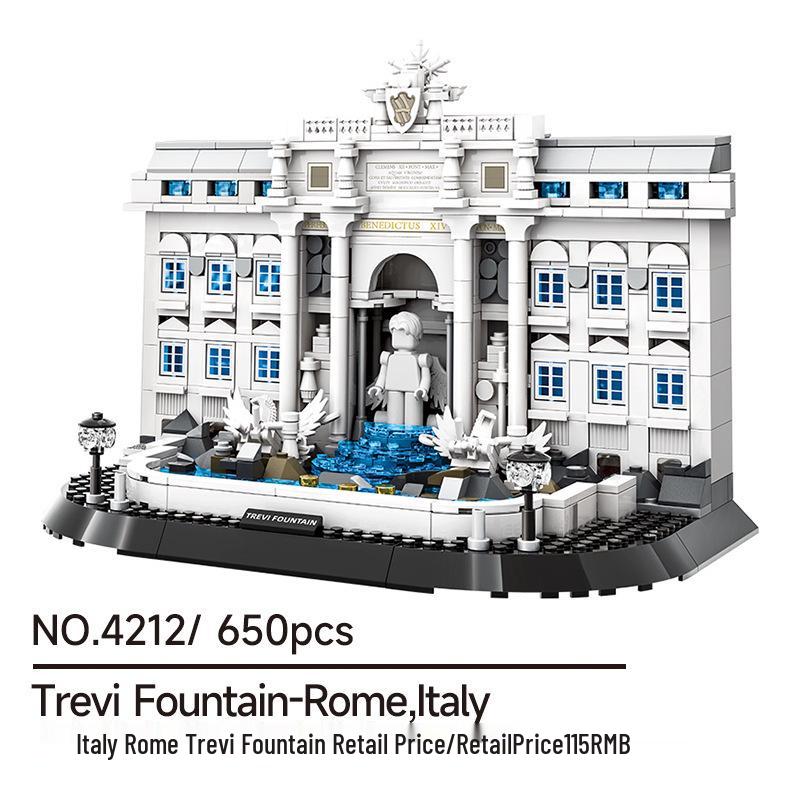 Wange Building Blocks 4212: Exquisite Rome Trevi Fountain Model