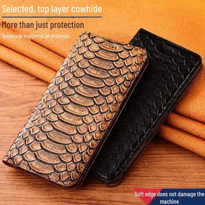 Flip-Cover aus echtem Leder für iPhone 15 Pro Max, 14 Plus, 13, 12 Mini, 7 und 8.