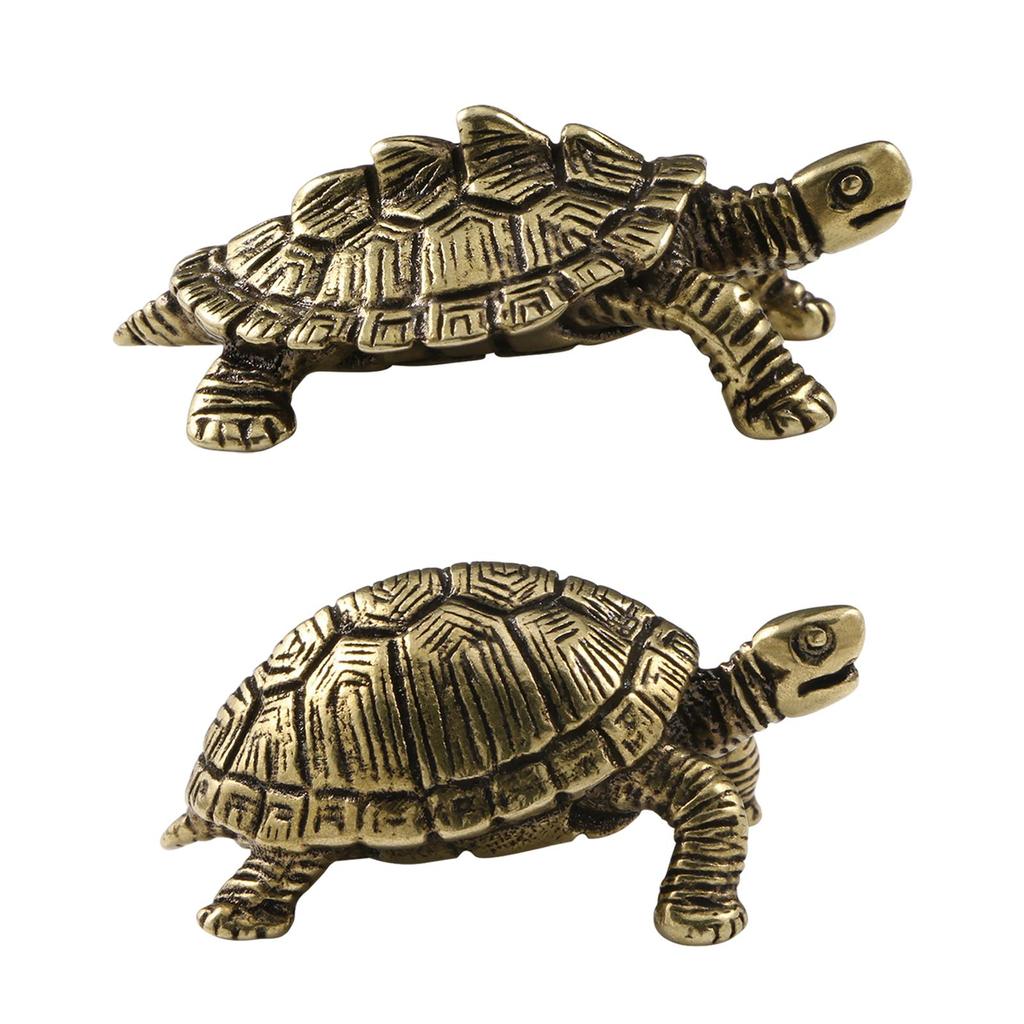 Estátua de tartaruga, ornamento de decoração de paisagem, jardim de fadas de cobre, tartaruga, decoração de bronze para escritório, presente para casa, mesa de trabalho