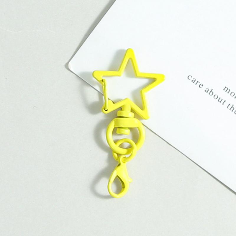 10Pcs Metal Colorful Five-Pointed Star Keychain Keyring Hooks With Lobster Clasp For Diy Craft Jewelry Making Keychain Supplies