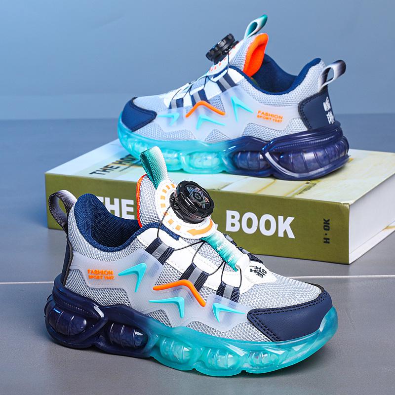 Kid's Rotating Button Anti Slip Wear Resistant Fashion Outdoor Sports Shoes Girls Casual Shoes Children's Shoes
