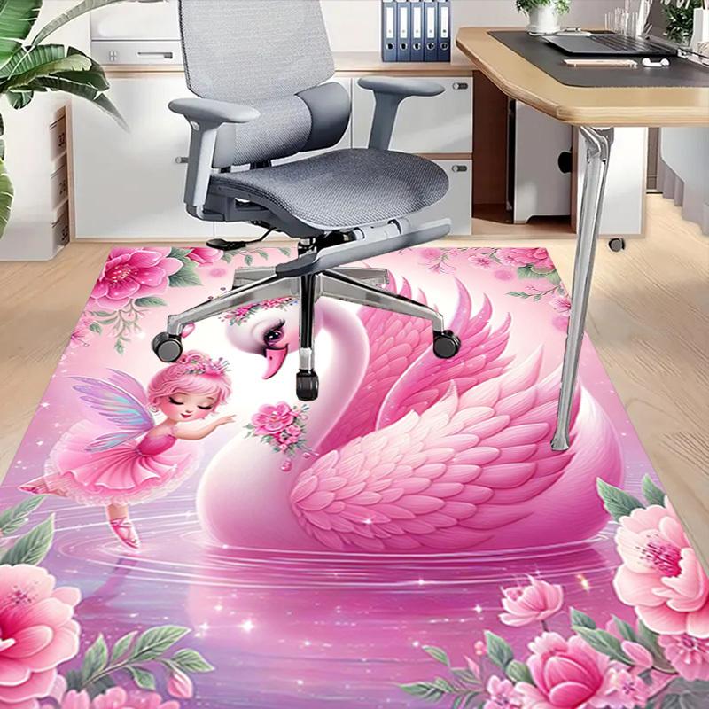 1PC Swan Fairy Extra Large Non Slip Floor Carpet, Office, Family, Studio   Large Area Rug Indoor Rugs, Bold Statement Piece