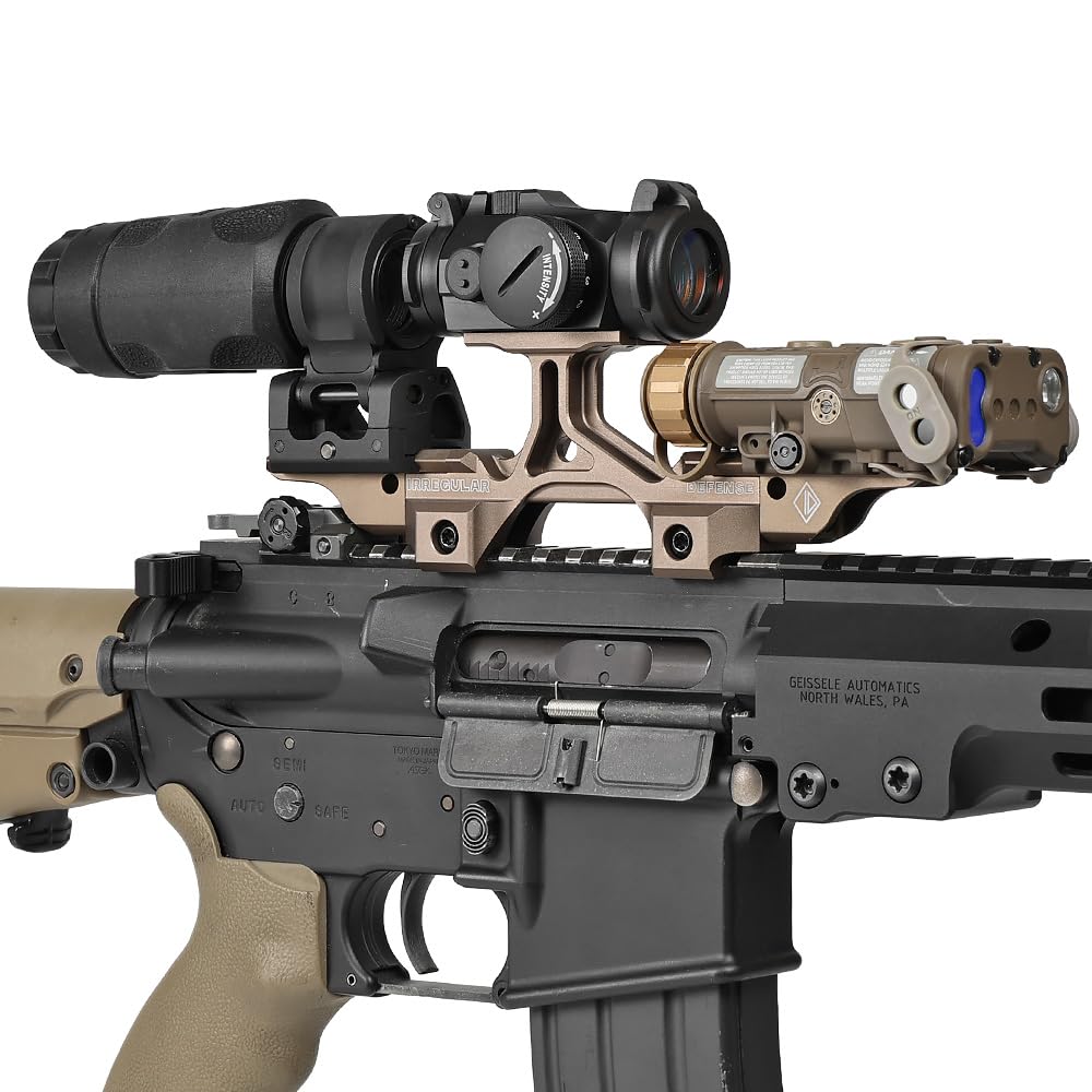 Ryohin Buhin Micro Dot Sight Compatible OMM Micro Riser Mount Replica Set, Irregular Defense Type Laser Riser, Aluminum Alloy (DE Dark Earth)