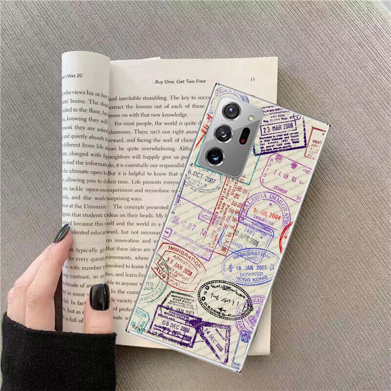 

Travel Visas on Passports of Various Countries Phone Case for Samsung A17 A37 A57 A54 A14 A24 A34 A07 A04S A02S A12 A22 A32 A52S Samsung A34