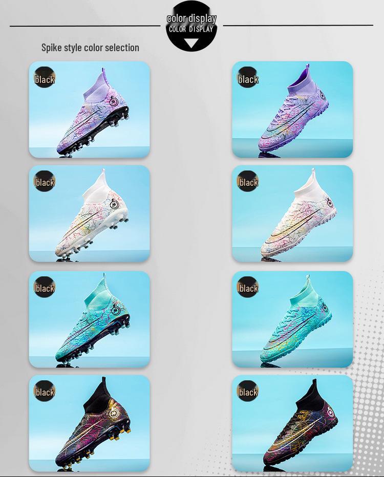 New FGTF Men's Breathable High-Top Soccer Shoes with Long/Short Studs for Teens & Kids, Stylish Design